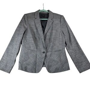 Ann Taylor Factory Gray Career Blazer Peplum Hem Jacket Womens‎ Size 12